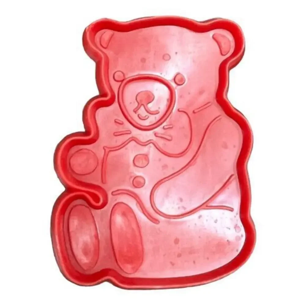 Vintage Christmas Cookie Cutters‎ Set of 5 Red Plastic Santa Snowman Tree Angel